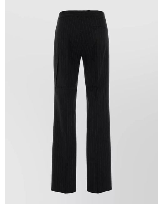 ANDAMANE Black Gladys Pinstripe High Waist Flared Trousers