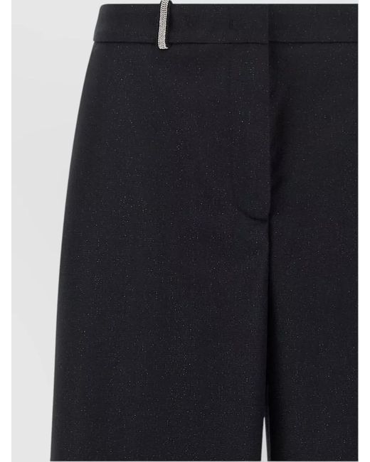 Peserico Blue Virgin Wool High-Rise Wide-Leg Suit Trousers
