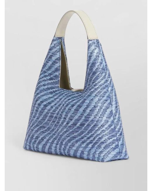 Marni Blue Top Handle Mini Tote Wave Pattern