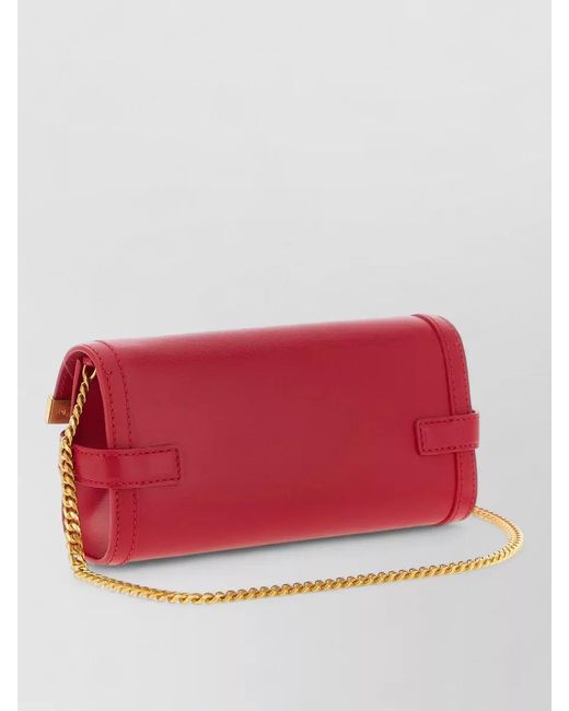 Balmain Red B-Buzz 23 Leather Clutch Bag