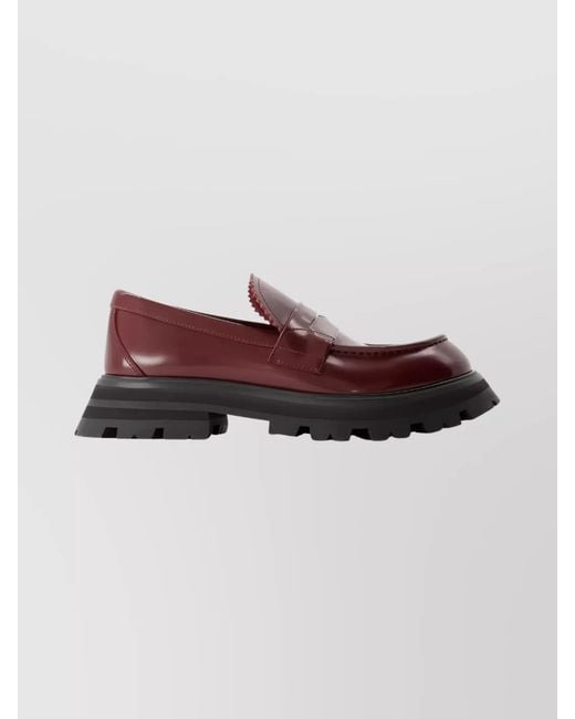 McQueen Black Leather Loafers