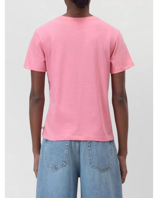 Closed Pink Cotton Crew Neck Short Sleeve T-Shirt