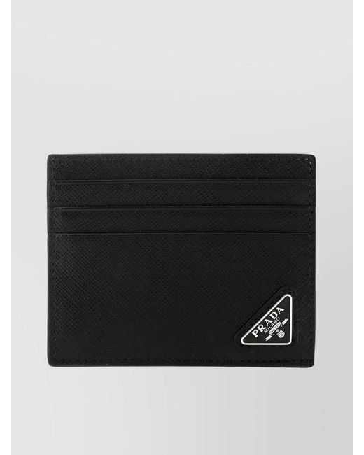 Prada Black Leather Card Holder for men