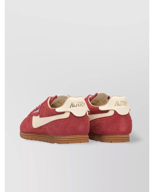 Autry Red Suede Low-Top Sneakers for men