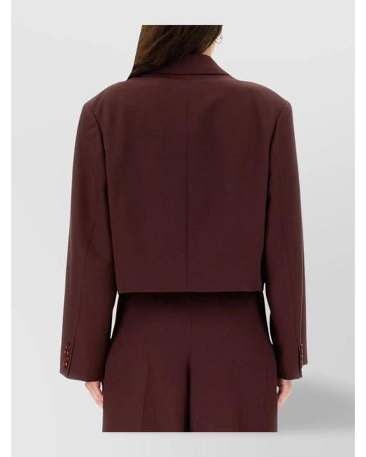 Acne Red Cropped Wool Blend Jacket