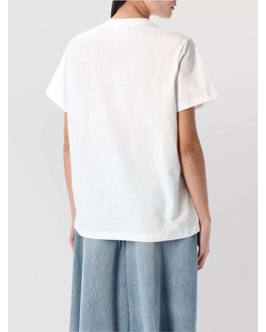 Ganni White Cherry Graphic Print Crew Neck T-Shirt