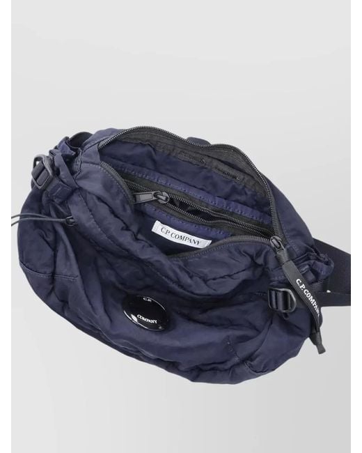 C P Company Blue Belt Bag Adjustable Strap Front Zip Pocket for men