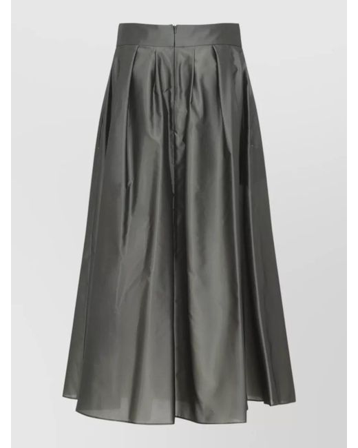 Max Mara Gray Max Mara Effetto Organza Midi Skirt