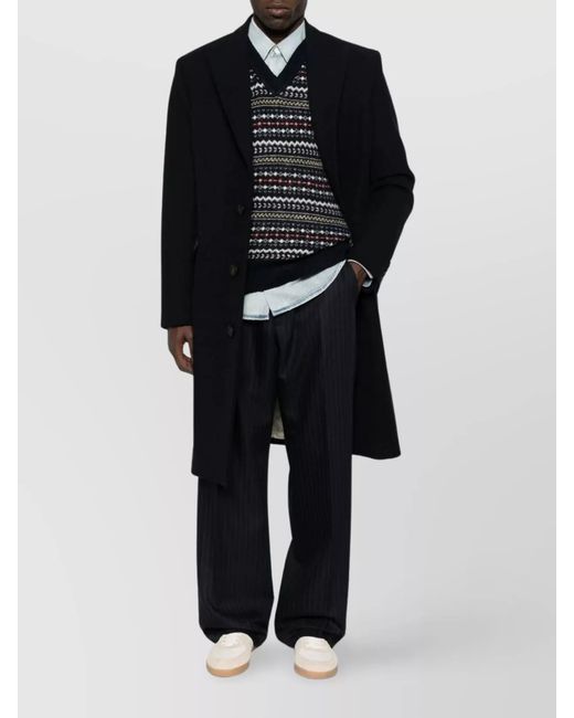 Golden Goose Deluxe Brand Blue Wool Single-Breasted Coat for men