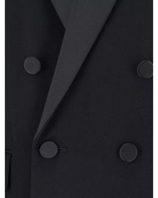 Saint Laurent Black Tailored Blazer Structured Cut Notched Lapel Buttons