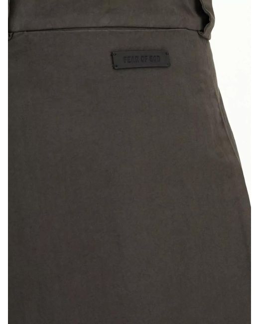 Fear Of God Gray High Waist Cotton Bermuda Shorts Wide Leg for men