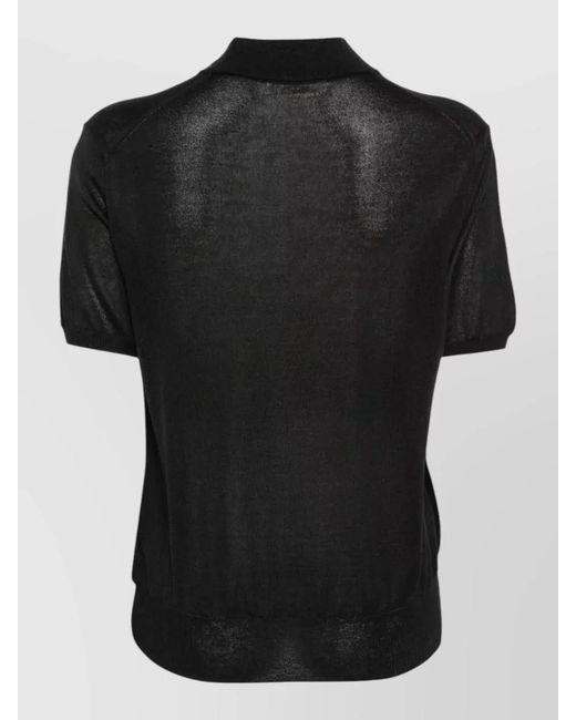 Zanone Black Cashmere Silk Turtleneck T-Shirt