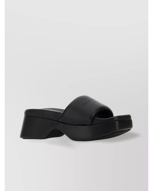 Alexander Wang Black Leather Logo Sandals