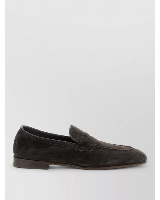 Brunello Cucinelli Black Leather Penny Loafers for men