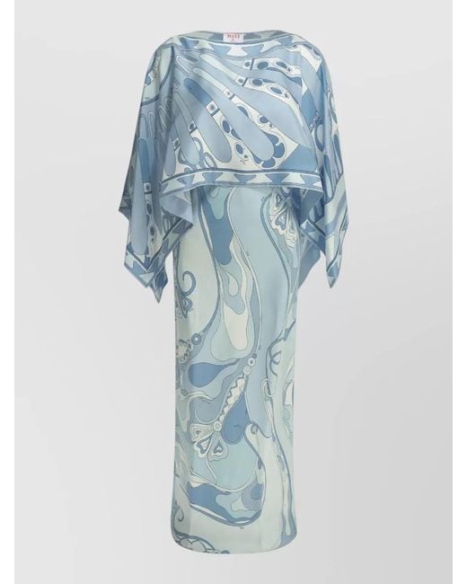Emilio Pucci Blue Orchid Slip Dress Shrug Coverup Set