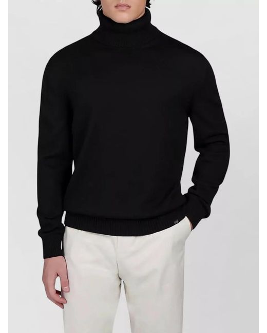 Paul & Shark Black Virgin Wool Turtleneck Jumper for men