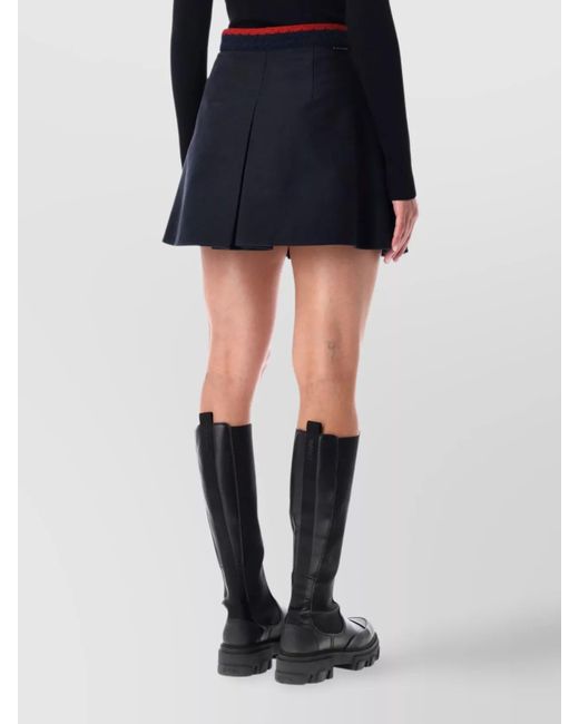 Moncler Black Pleated Cotton Mini Skirt