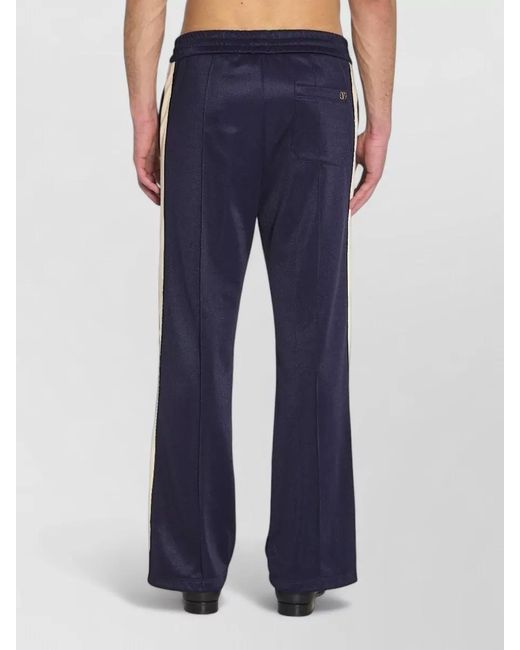 Valentino Garavani Blue Mid-Rise Wide-Leg Track Pants for men