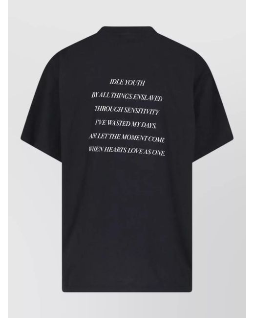 Balenciaga Black Crew Neck Graphic Print Regular Fit T-Shirt for men