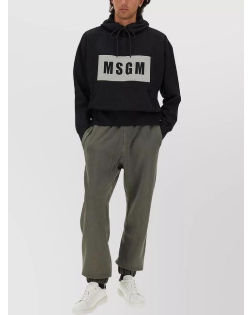 MSGM Black Regular-Fit Hoodie for men