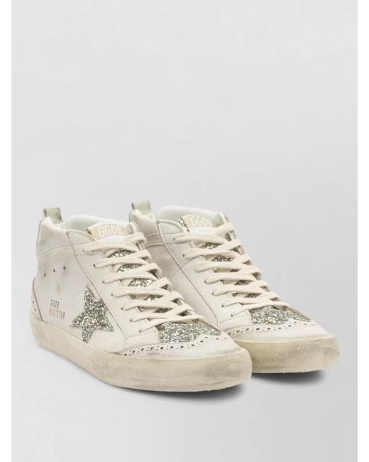 Golden Goose Deluxe Brand Natural Leather Mid Star High-Top Sneakers