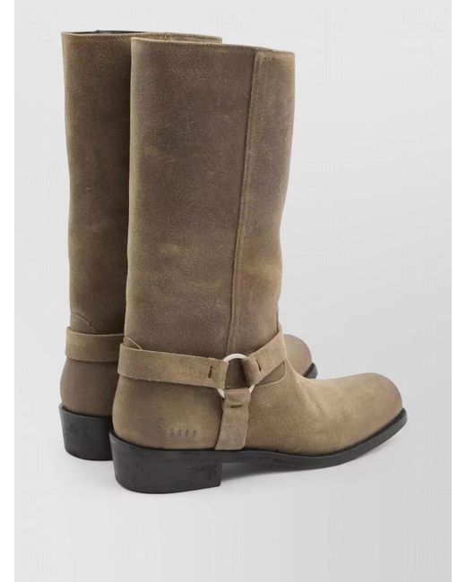 Golden Goose Deluxe Brand White Leather Calf-Length Biker Boots
