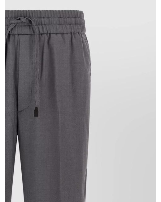 Brioni Gray Wool Straight-Leg Trousers for men