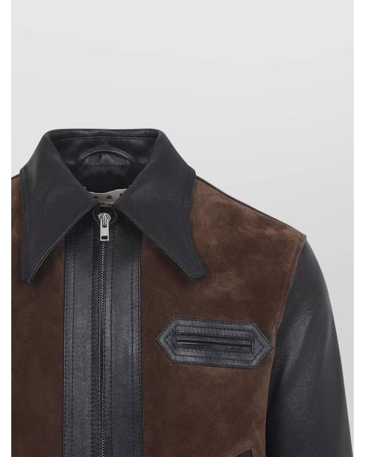 Marni Black Two-Tone Leather Jacket