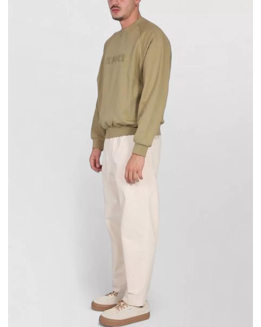 Sunnei Natural Sweatshirt Logo Embroidery Raglan Sleeves for men