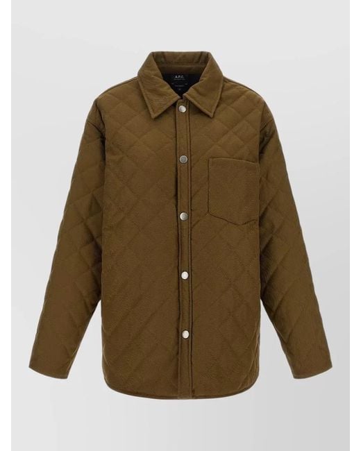 A.P.C. Green Quilted Wool Jacket
