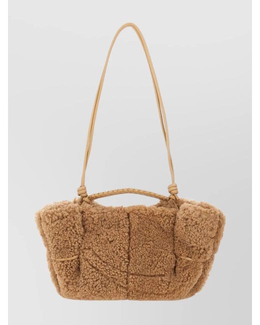 Hereu White Leather Arta Curly Mini Shoulder Bag