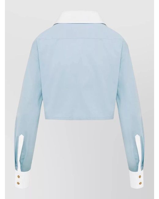 Vivienne Westwood Blue Cropped Cotton Shirt