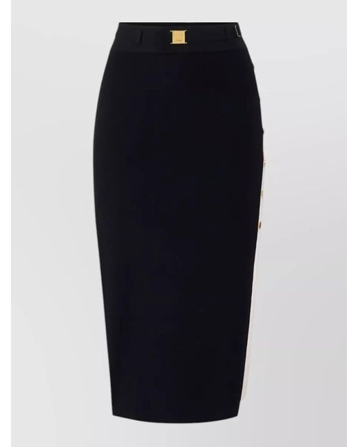 Elisabetta Franchi Blue Knitted Midi Pencil Skirt