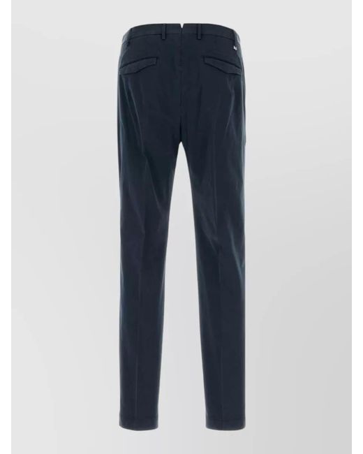 PT Torino Blue Stretch Cotton Trousers Belt Loops Pockets for men