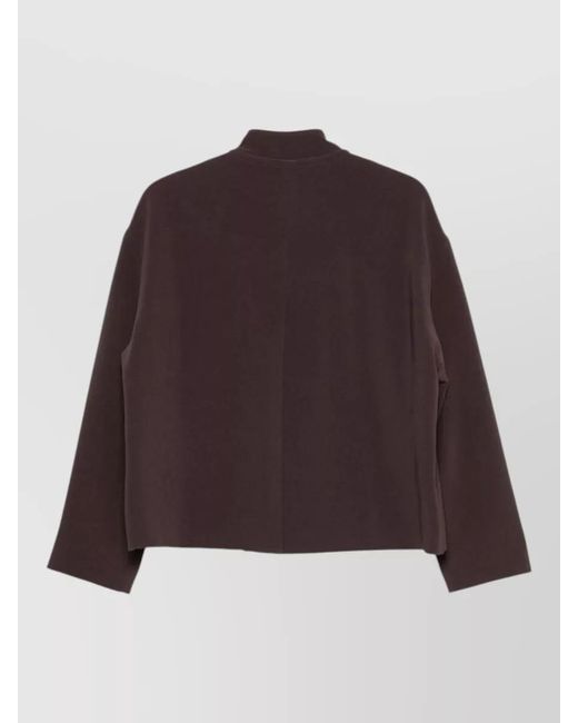 Alberto Biani Brown Cropped Blazer Long Sleeves Two Pockets