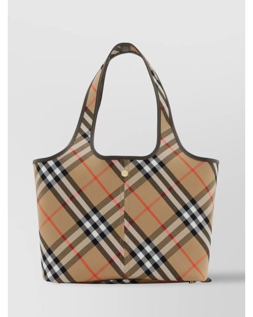 Burberry Natural Check Small Canvas Tote Bag