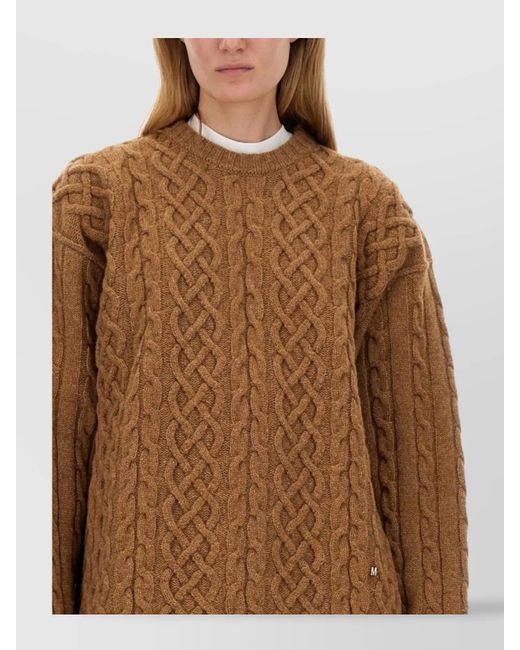 Moschino Brown Oversized Virgin Wool Jumper