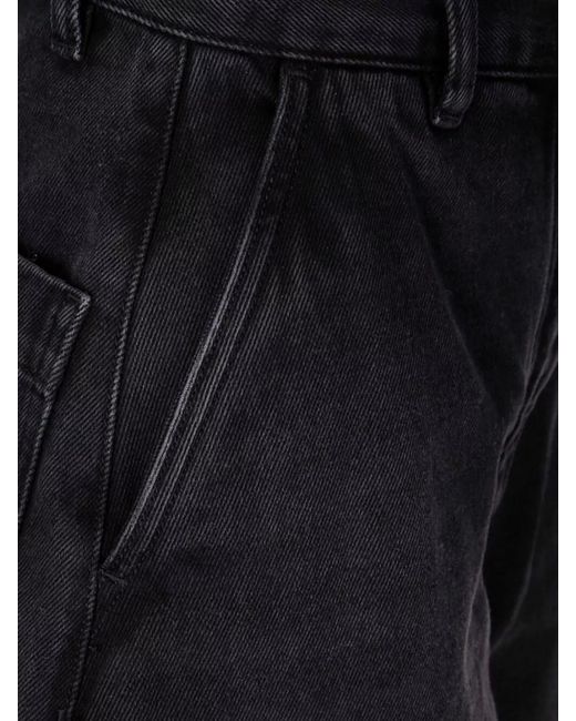 Studio Nicholson Black Denim Cropped Wide-Leg Trousers