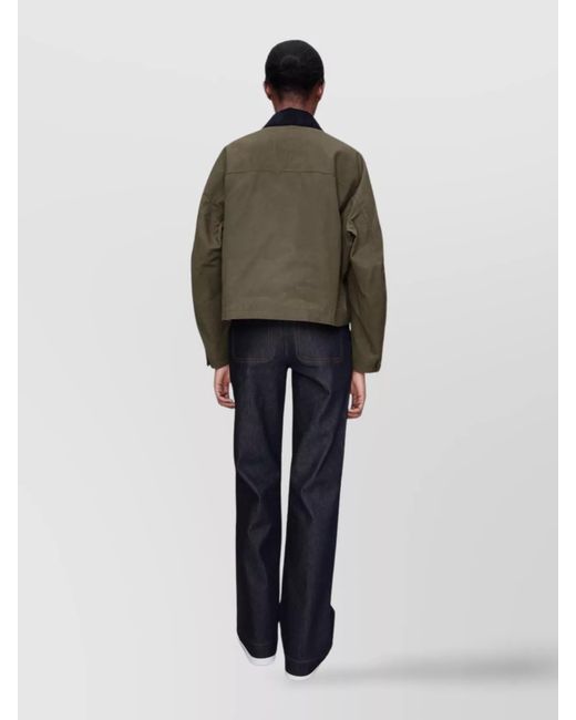 A.P.C. Green Cotton Cropped Boxy Jacket