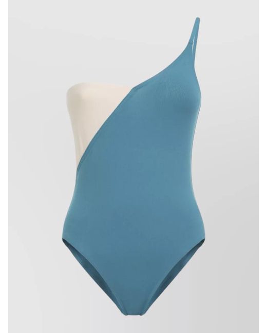 Eres Blue Asymmetric One-Shoulder One-Piece Swimsuit