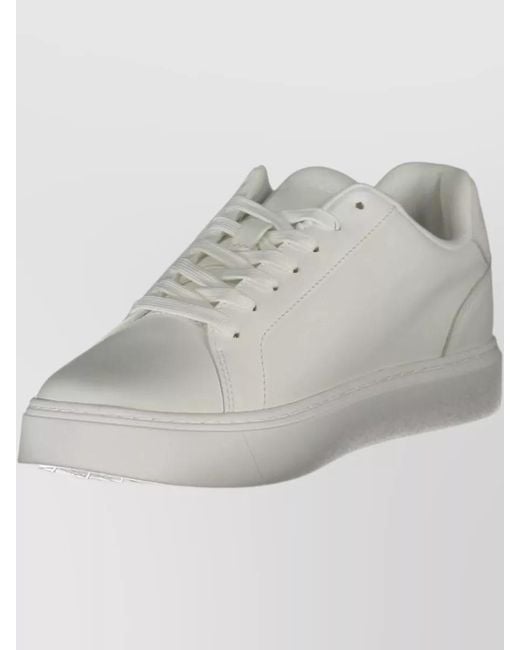 Calvin Klein White Leather Lace-Up Sneakers for men