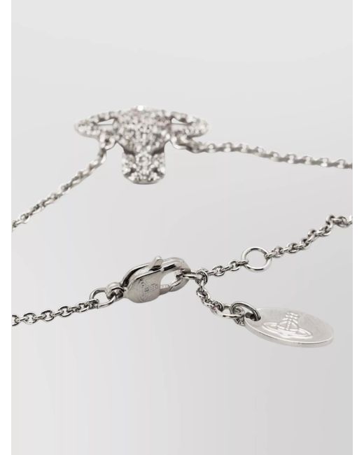 Vivienne Westwood White Adjustable Crystal Chain Link Bracelets