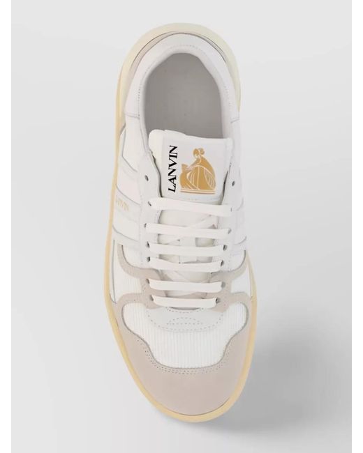 Lanvin White Leather Low Top Sneakers