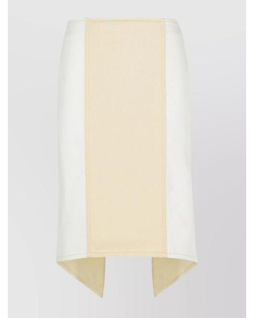 J.W. Anderson White Cotton Layered Asymmetric Midi Skirt