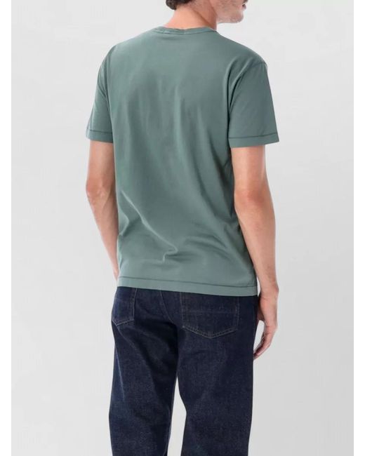 Stone Island Blue Cotton Slim-Fit Ribbed Crew-Neck T-Shirt for men
