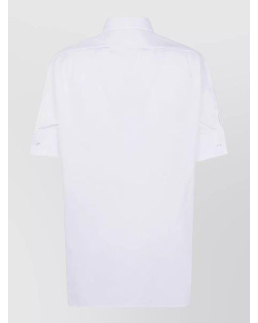 Maison Margiela White Regular Fit Short Sleeve Shirt Snap Buttons