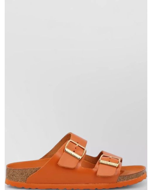 Birkenstock Brown Leather Two Strap Slides