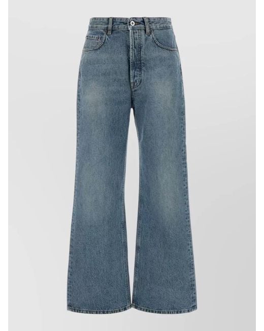 Miu Miu Blue High Rise Wide Leg Denim Trousers