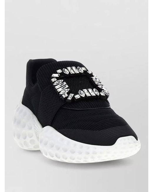 Roger Vivier Black Run Light Sneakers Strap Mesh Rubber Sole