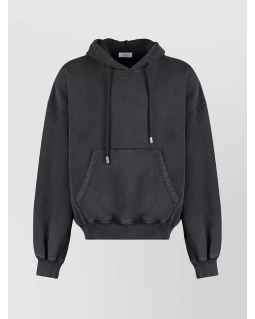 Off-White c/o Virgil Abloh Blue Ribbed Cotton Hooded Sweatshirt for men